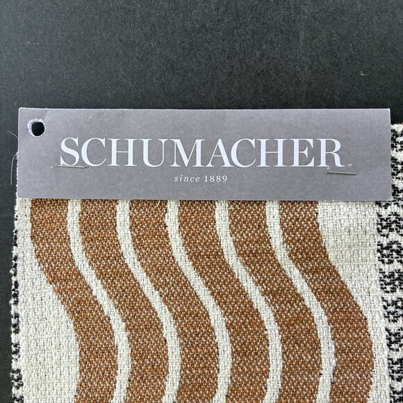 Schumacher Fabric Sample Sina Stripe Brown 79942 11 1/2" x 11 1/2" Copacabana - Picture 2 of 7